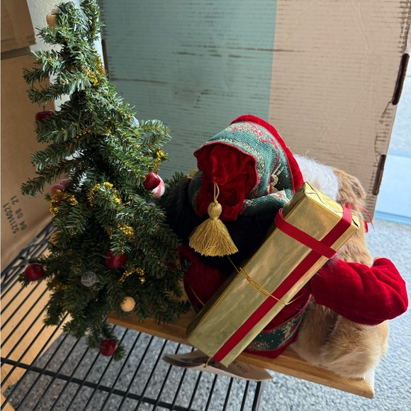 Festive Santa Claus with Dog and Christmas Tree Decor - Picture 4 of 4